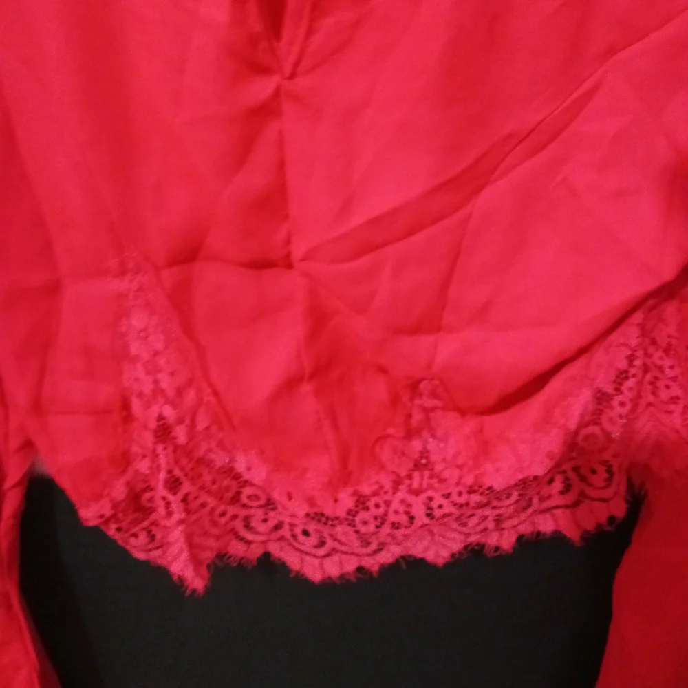 Bundle of NEW Women rhinestone bling round neck bell sleeve blouses - Picture 7 of 16